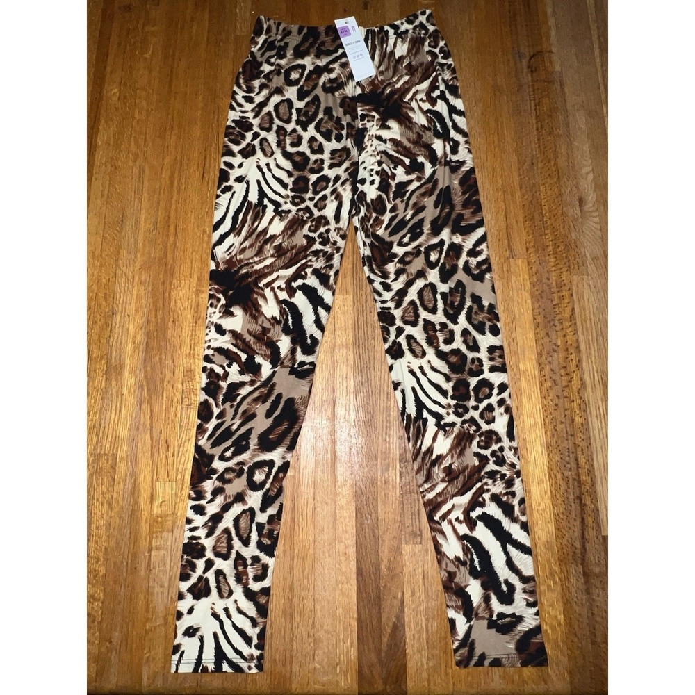 NWT Agnes & Dora Adult S/M (4-12) Animal Cheetah Soft Stretchy Ankle Legging